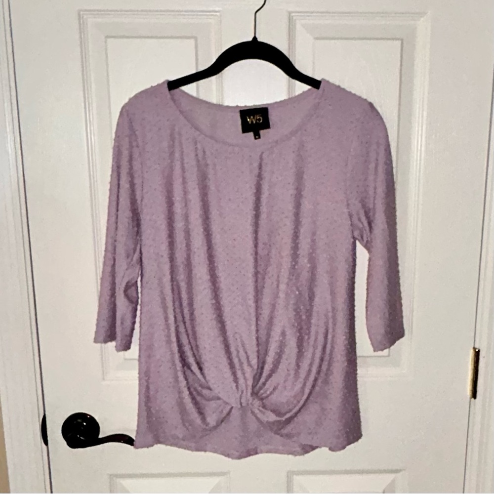 W5 Smoky Lavender Swiss Dot Blouse